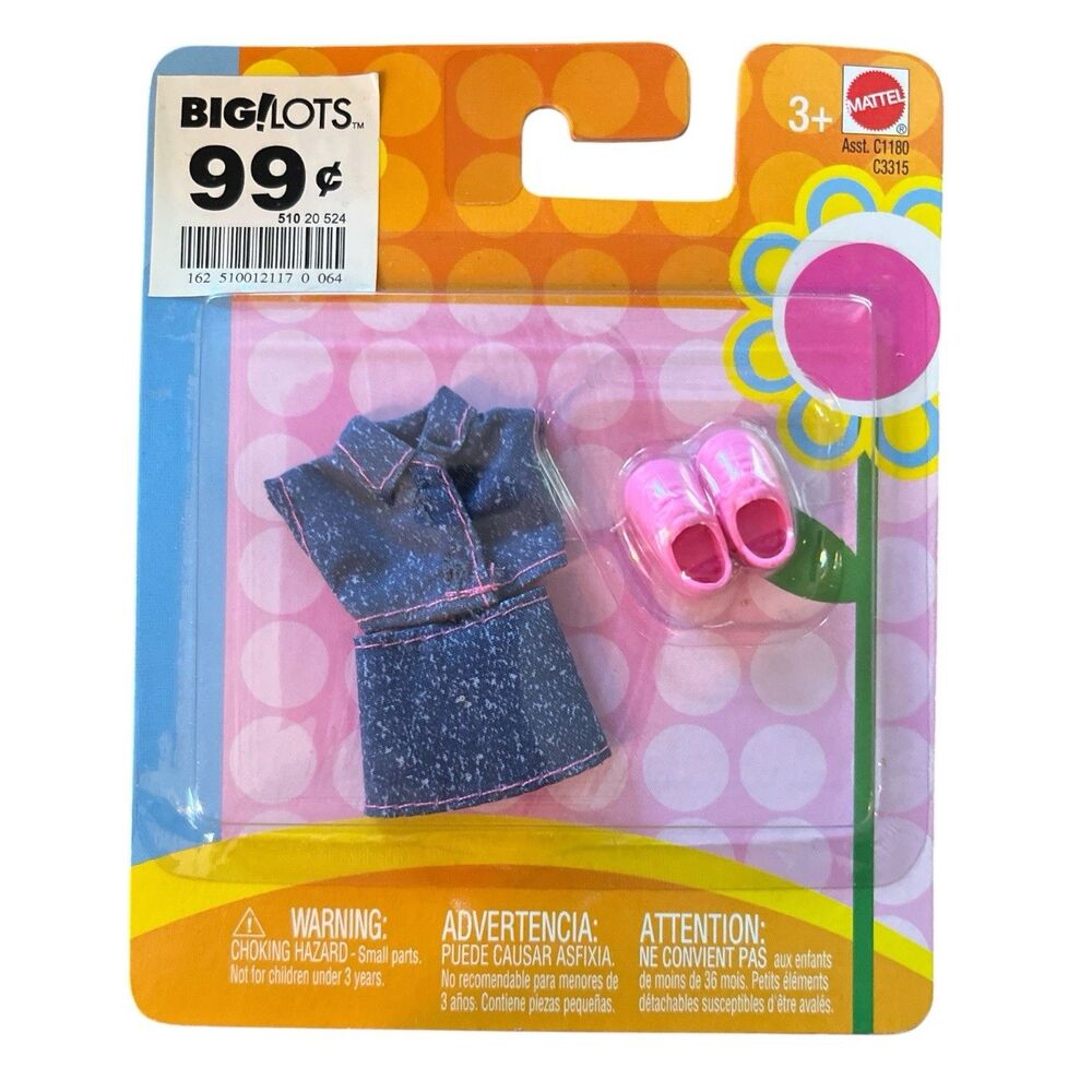 Mattel 2003 Kelly Fashion C1180 C3319 Denim Set Shoes